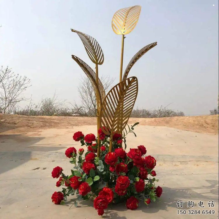 芭蕉叶雕塑定价，拉丝工艺，不锈钢芭蕉叶雕塑制作