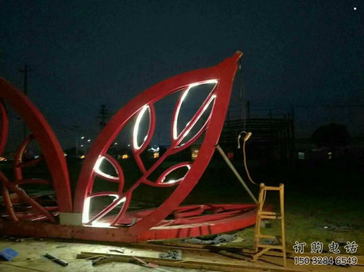 灯光树叶雕塑精选，景观概念，灯光树叶雕塑生产厂家