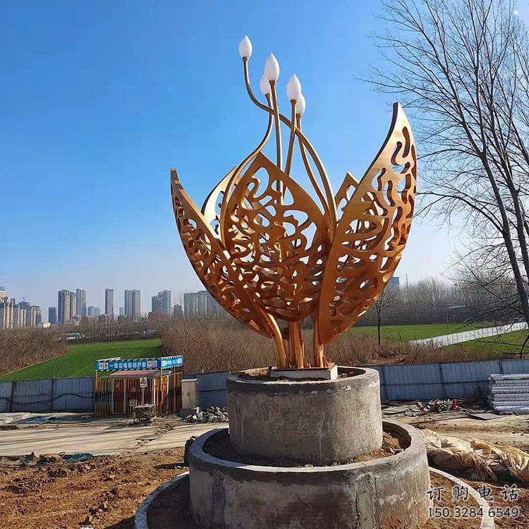镂空树叶雕塑定价，广场雕塑，烤漆树叶雕塑优价