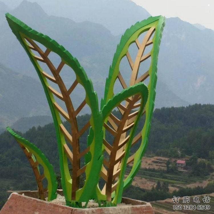 树叶雕塑定做，公园小品，户外烤漆树叶雕塑厂家