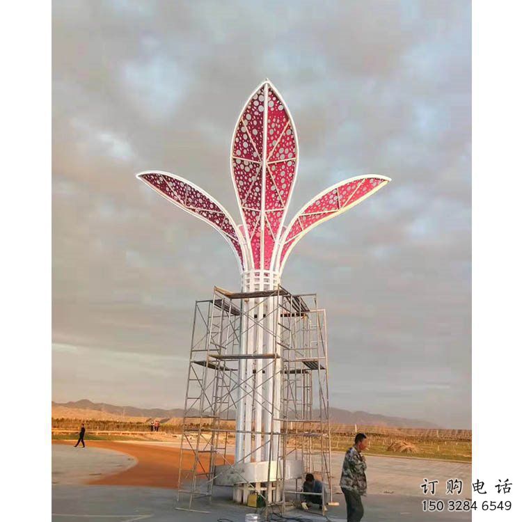 树叶雕塑精选，彩钢制作，园林烤漆树叶雕塑标准