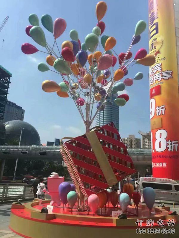 气球树雕塑定价，景区雕塑，玻璃钢气球树雕塑生产商