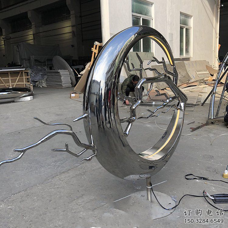 圆环树雕塑供应,花园小品,不锈钢圆环树雕塑展品 圆环树雕塑供应,花园小品,不锈钢圆环树雕塑展品