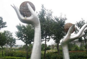 双手雕塑精选，陆地摆件，各类不锈钢双手雕塑厂家