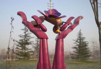 双手雕塑生产商，城市雕塑，不锈钢双手雕塑厂家