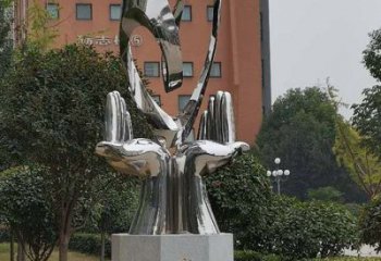 双手雕塑选用，酒店摆件，不锈钢双手雕塑工厂精选