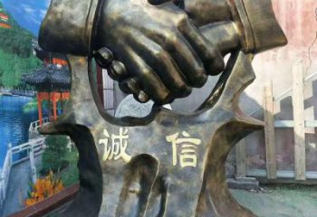 烤漆握手雕塑