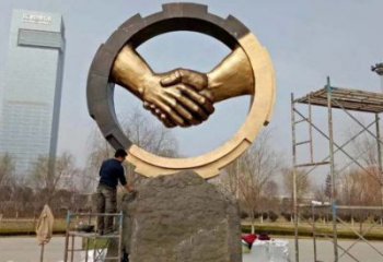 握手雕塑批发，景观雕塑，不锈钢握手雕塑制作承接