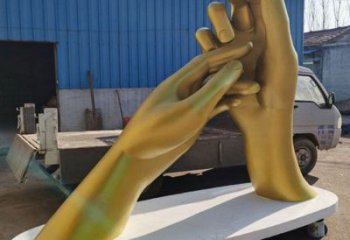握手雕塑生产商，小区雕塑，不锈钢握手雕塑厂家展品