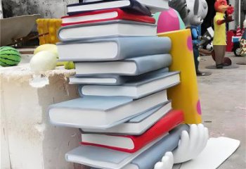 叠书雕塑厂家，彩钢制作，不锈钢叠书雕塑厂家