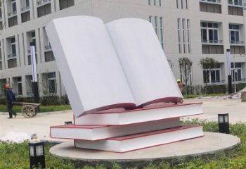 叠书雕塑观赏型，公园小品，不锈钢叠书雕塑常用