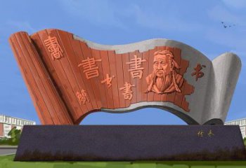 书简雕塑指用，小区雕塑，不锈钢书简雕塑制作厂家