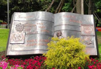 铜书本雕塑选用，景区案例，铜书本雕塑厂家通用