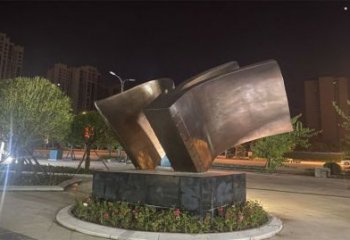 铜书籍雕塑精选，彩钢制作，铜书籍雕塑工厂供给