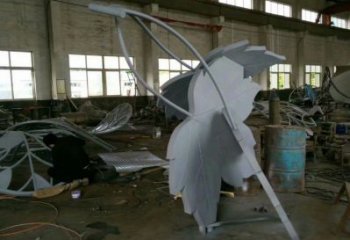 枫叶雕塑承接，锻造工艺，不锈钢枫叶雕塑订做
