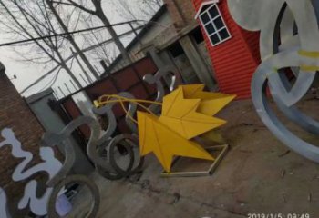 枫叶雕塑制作，园林装饰，建筑烤漆枫叶雕塑厂家