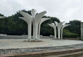 遮阳树雕塑展品，室外软装，不锈钢遮阳树雕塑订做