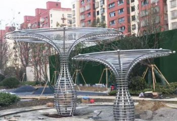 遮阳树雕塑供应，城区小品，镂空遮阳树雕塑制造商