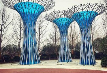 镂空树雕塑工厂选用，街道标识，烤漆镂空树雕塑制作