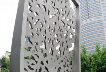镂空树雕塑精品，白钢构件，镂空剪纸树雕塑制造厂