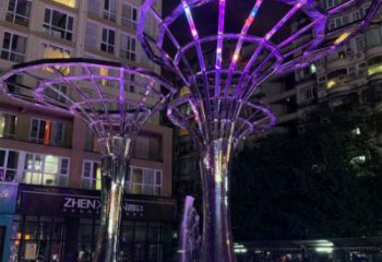 灯光树雕塑选用，广场雕塑，灯光蘑菇树雕塑异型厂家
