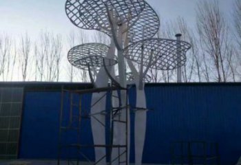 蘑菇树雕塑生产商，广场系列，创意镂空蘑菇树雕塑优选