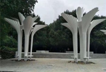 伞树雕塑精选，街道标识，景观镂空伞树雕塑指用