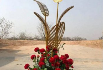 芭蕉叶雕塑定价，拉丝工艺，不锈钢芭蕉叶雕塑制作