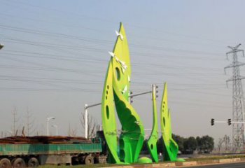 树叶雕塑选用，建筑标识雕塑，烤漆树叶雕塑厂家
