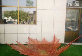 镂空树叶雕塑制造，艺术摆件，铁艺树叶雕塑订做厂家