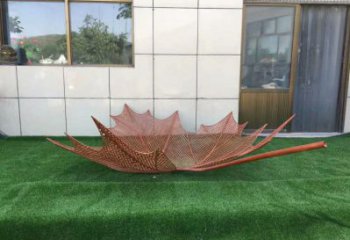 镂空树叶雕塑制作，美陈雕塑，铁艺树叶雕塑观赏型