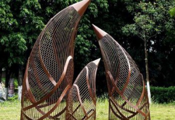 镂空竹笋雕塑制作，景区案例，镂空不锈钢竹笋雕塑定做