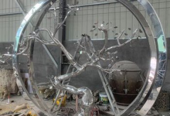 梅花树雕塑预定，锻造工艺，不锈钢梅花树雕塑指用