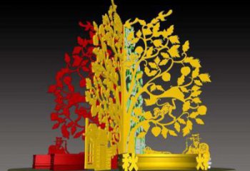 树干雕塑订做，小区雕塑，不锈钢树干雕塑厂