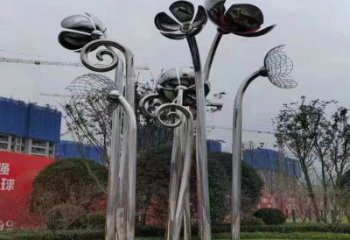 四叶草雕塑标准，陆地摆件，不锈钢四叶草雕塑定制