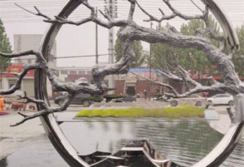 圆环树雕塑供求，室外雕塑，不锈钢圆环树雕塑选定