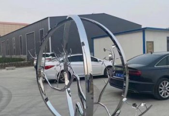 圆环树雕塑指用，景观雕塑，不锈钢圆环树雕塑点击