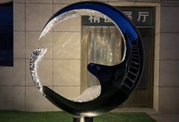 小区水滴雕塑，拉丝景观雕塑，抽象效果