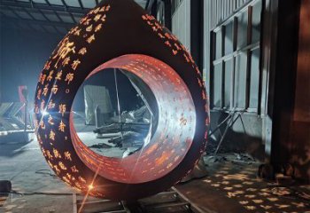 水滴雕塑定做，城区小品，镂空水滴雕塑定价