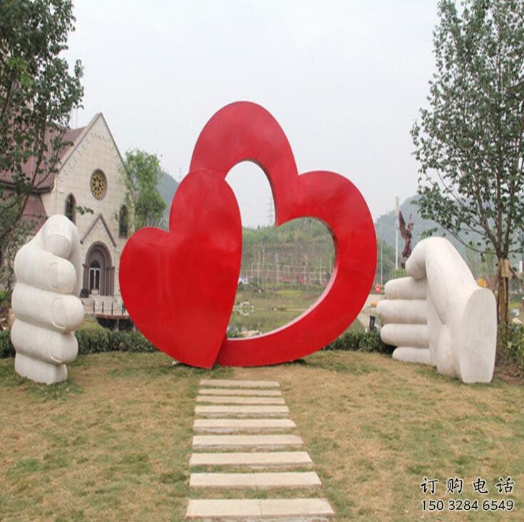 双心雕塑优选,室外雕塑,彩绘不锈钢双心雕塑优选 双心雕塑优选,室外雕塑,彩绘不锈钢双心雕塑优选