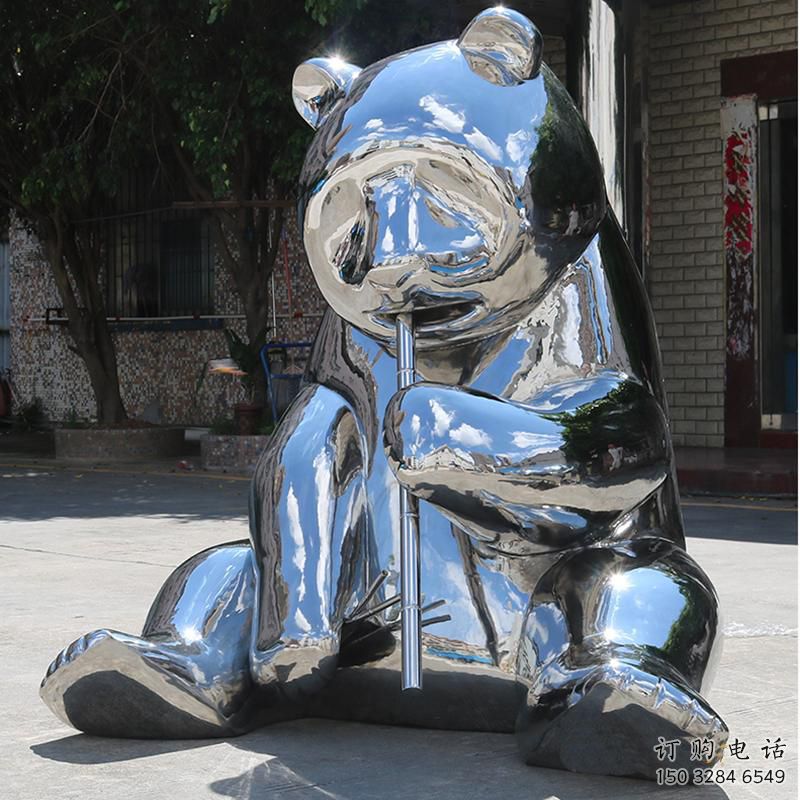 镜面熊猫雕塑供应,花园小品,不锈钢熊猫雕塑展品 镜面熊猫雕塑供应,花园小品,不锈钢熊猫雕塑展品