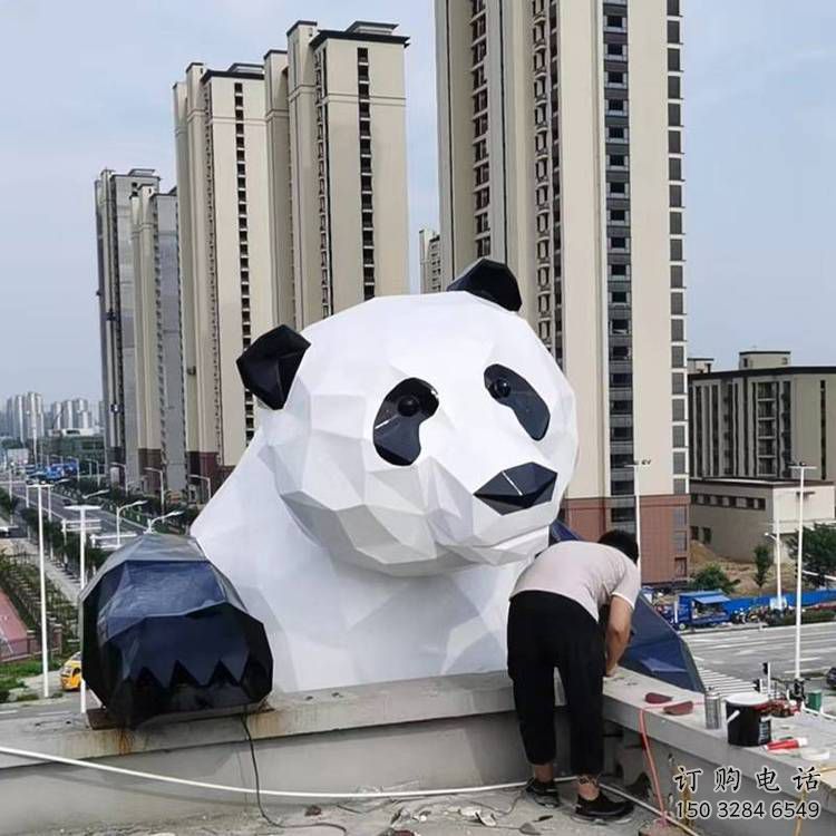抽象熊猫雕塑展品,小区雕塑,切面熊猫雕塑工程制作 抽象熊猫雕塑展品,小区雕塑,切面熊猫雕塑工程制作