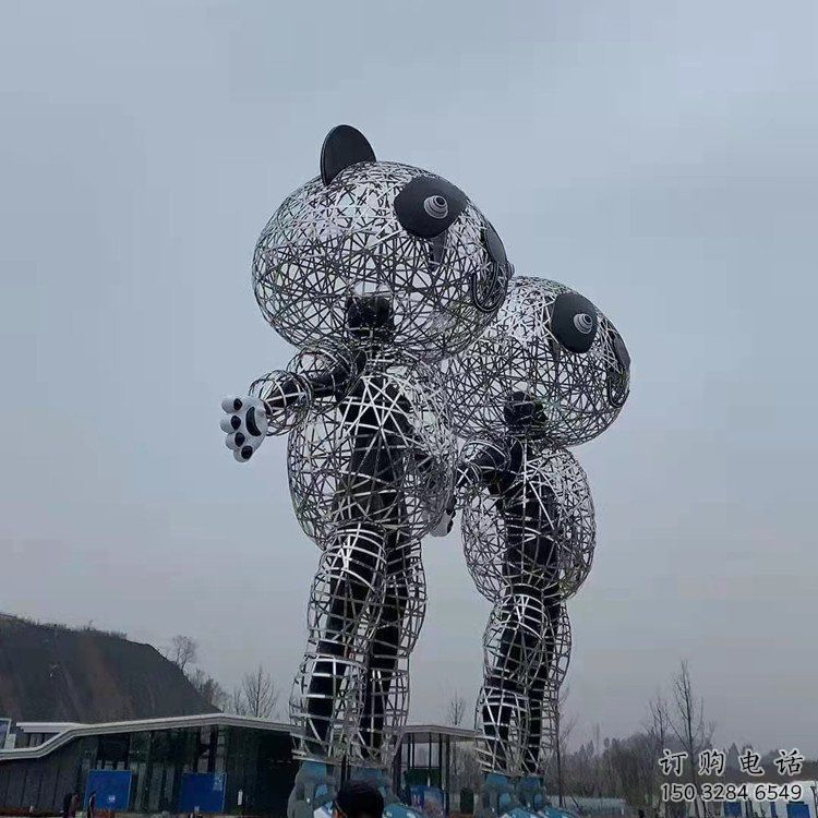 镂空熊猫雕塑制造商,广场雕塑,镂空熊猫雕塑厂家 镂空熊猫雕塑制造商,广场雕塑,镂空熊猫雕塑厂家