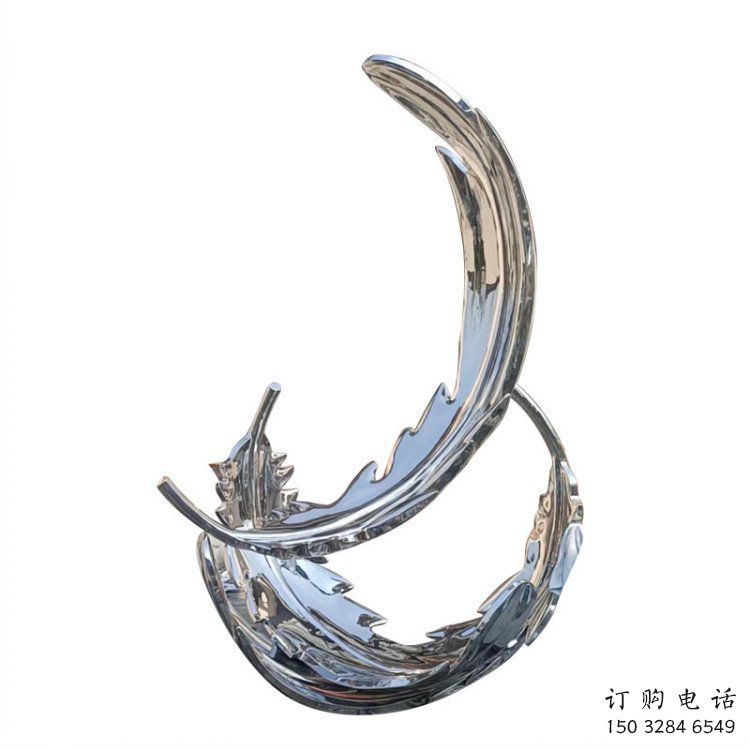 羽毛雕塑批发，抛光工艺，园林镜面羽毛雕塑承接
