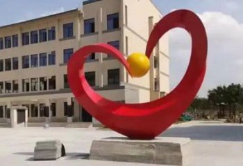 爱心雕塑提供，多彩艺术，中式烤漆爱心雕塑通用