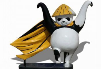 地产熊猫雕塑定做，城区小品，景观彩绘熊猫雕塑定价