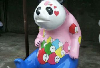 熊猫雕塑工厂，城市装饰，彩绘熊猫雕塑供给