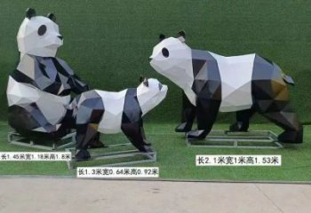 熊猫雕塑定制，欧式风格，卡通熊猫雕塑生产厂家
