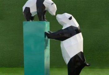 熊猫雕塑优选，室外雕塑，景观卡通熊猫雕塑生产