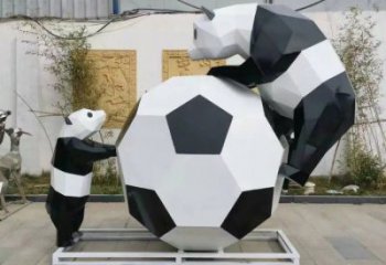 熊猫雕塑制造商，城区小品，卡通熊猫雕塑制作厂家